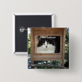 Kat Attitude Vierkante Button 5,1 Cm (Voorkant /achterkant)