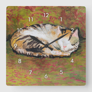Kat, Augustus Macke Square Wall Clock Vierkante Klok