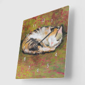 Kat, Augustus Macke Square Wall Clock Vierkante Klok (Hoek)
