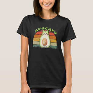 Kat Avocado Avogato Kitten Vintage Retro Meisjes V T-shirt