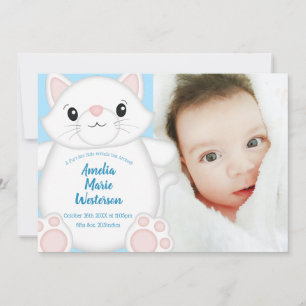 Kat Baby shower Kat blauw Kaart
