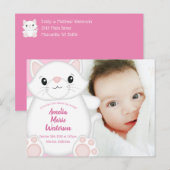 Kat Baby shower Kat Roze Briefkaart (Voorkant / Achterkant)