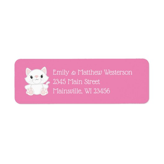 Kat Baby shower Kat Roze Etiket (Voorkant)