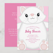 Kat Baby shower Kat Roze Kaart (Voorkant / Achterkant)