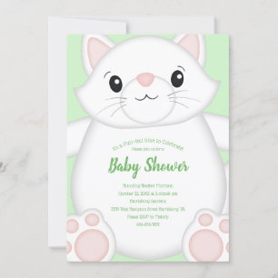 Kat Baby Shower Kitty Groen Kaart