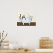 Kat badtijd poster (Keuken)