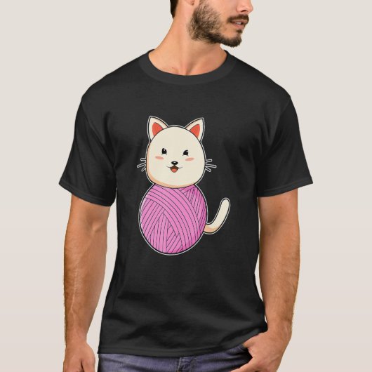 Kat Bal Wol T-shirt (Voorkant)