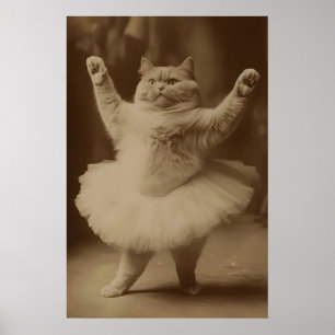 Kat Ballerina, Vintage Poster, Kunst Foto Afdruk Poster