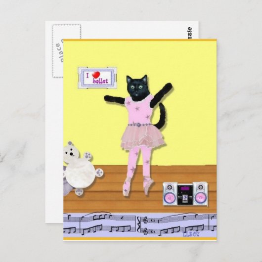 Kat ballet Briefkaarten (Voorkant / Achterkant)