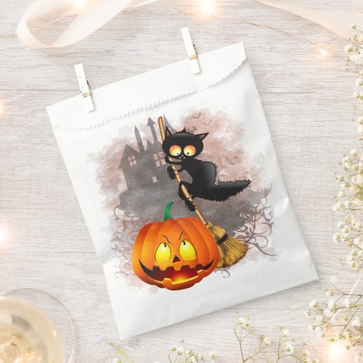 Kat Bang Door Pompoen Fun Halloween Karakter Bedankzakje (Geknipt)