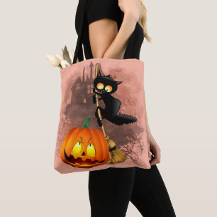 Kat Bang Door Pompoen Fun Halloween Karakter Draagtas