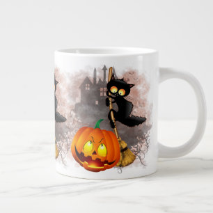 Kat Bang Door Pompoen Fun Halloween Karakter Extra Grote Beker