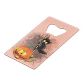 Kat Bang Door Pompoen Fun Halloween Karakter Kredietkaart Flessenopener (Voorkant Gekanteld)