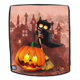 Kat Bang Door Pompoen Fun Halloween Karakter Rugtassen