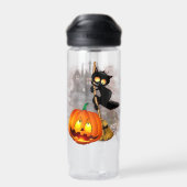 Kat Bang Door Pompoen Fun Halloween Karakter Waterfles (Achterkant)
