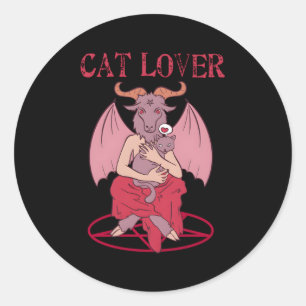 Kat Baphomet Satanische Geit Witchcraft Lucifer Ronde Sticker