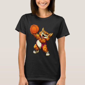 Kat basketballbasketballer kat t-shirt