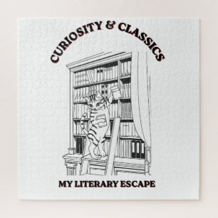 Kat Bibliothecaris Esthetische Kunstposter Legpuzzel