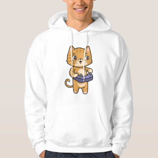 Kat bij afspelen met controller hoodie (Voorkant)