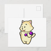 Kat bij biceps training met dumbbell briefkaart (Voorkant / Achterkant)