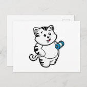 Kat bij biceps training met dumbbell briefkaart (Voorkant / Achterkant)