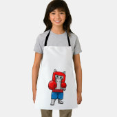 Kat bij Boxing met gebarsten handschoenen Schort (Insitu)