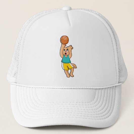 Kat bij de Basketball-sport Trucker Pet (Voorkant)
