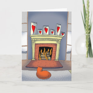 Kat bij de vuur Valentijnsdag kaart