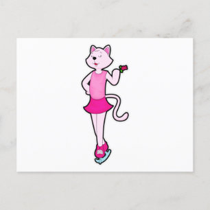 Kat bij het schaatsen met Bloem Briefkaart