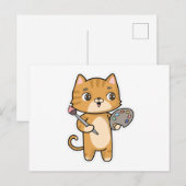 Kat bij schilderen met kleur en kwast briefkaart (Voorkant / Achterkant)