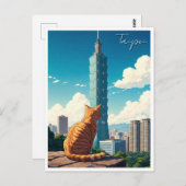 Kat bij Taipei 101 Taiwan Briefkaart (Voorkant / Achterkant)