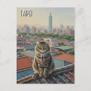 Kat bij Taipei 101 Taiwan Briefkaart