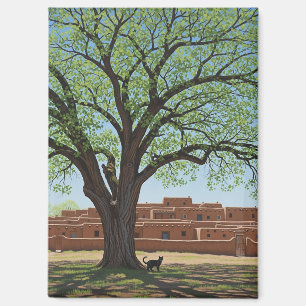 Kat bij Taos Pueblo New Mexico Magneet