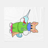 Kat bij vaccinatie met spuit fleece deken (Voorkant (Horizontaal))