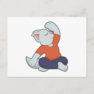 Kat bij yoga in kruisbeen briefkaart