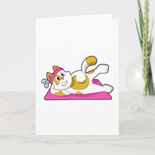Kat bij yogaoefening rekoefening kaart