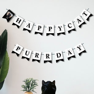 Kat Birthday Pet Photo Paws Party Bunting Flags Vlaggetjes