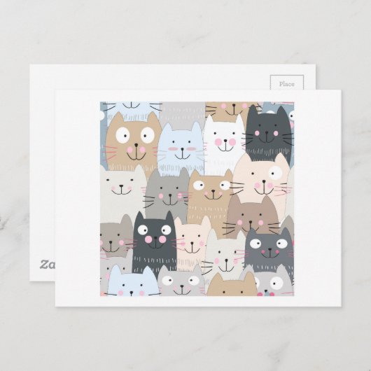 Kat blauw grijs kattenblauw kat briefkaart (Voorkant / Achterkant)