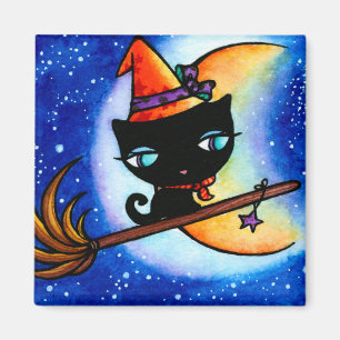 Kat Bobbin Rides de Melkweg Kattenmagneet Magneet