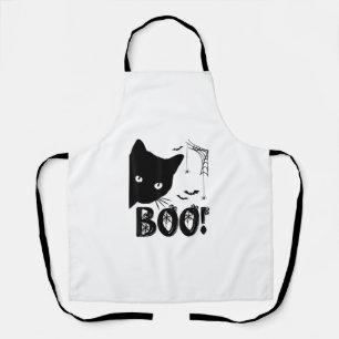 Kat Boo! Grappig verbergen peekaboo enge halloween Schort
