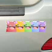 Kat Bounce Rainbow Sticker (Op auto)
