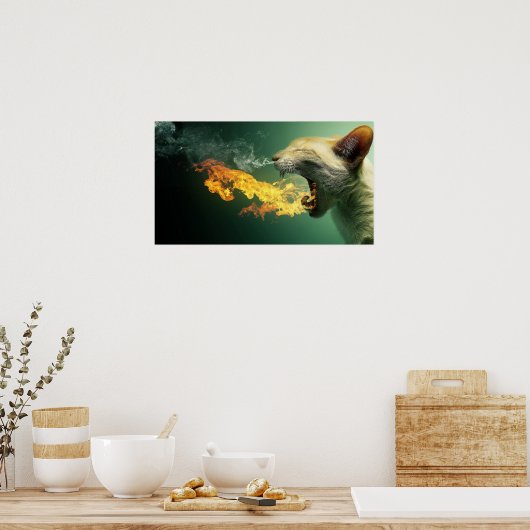 Kat Breedte Poster (Keuken)