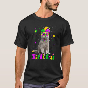 Kat Britse Korthaar Masker Mardi Gras Carnavals Ka T-shirt
