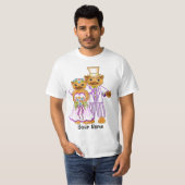 Kat Bruid en Bruidegom bruiloft T-shirt (Voorkant volledig)