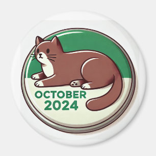 Kat, bruin en wit magneet