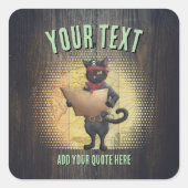 Kat Buccaneer's Sunset Quest Square Sticker (Voorkant)