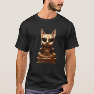 Kat Buddha meditatie met gekruiste benen - Cool Gr T-shirt