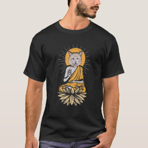Kat Buddha Zon Meditatie Boeddhisme India Boeddh T-shirt