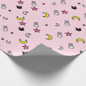 Kat Bunny Stars-overslagpapier Cadeaupapier (Hoek)