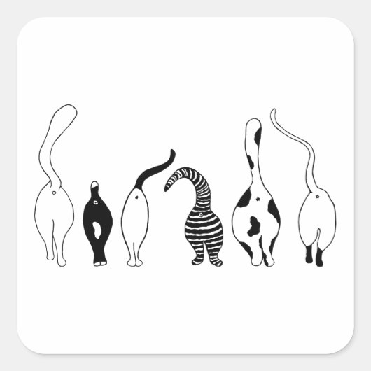 Kat Butts Vierkante Sticker (Voorkant)